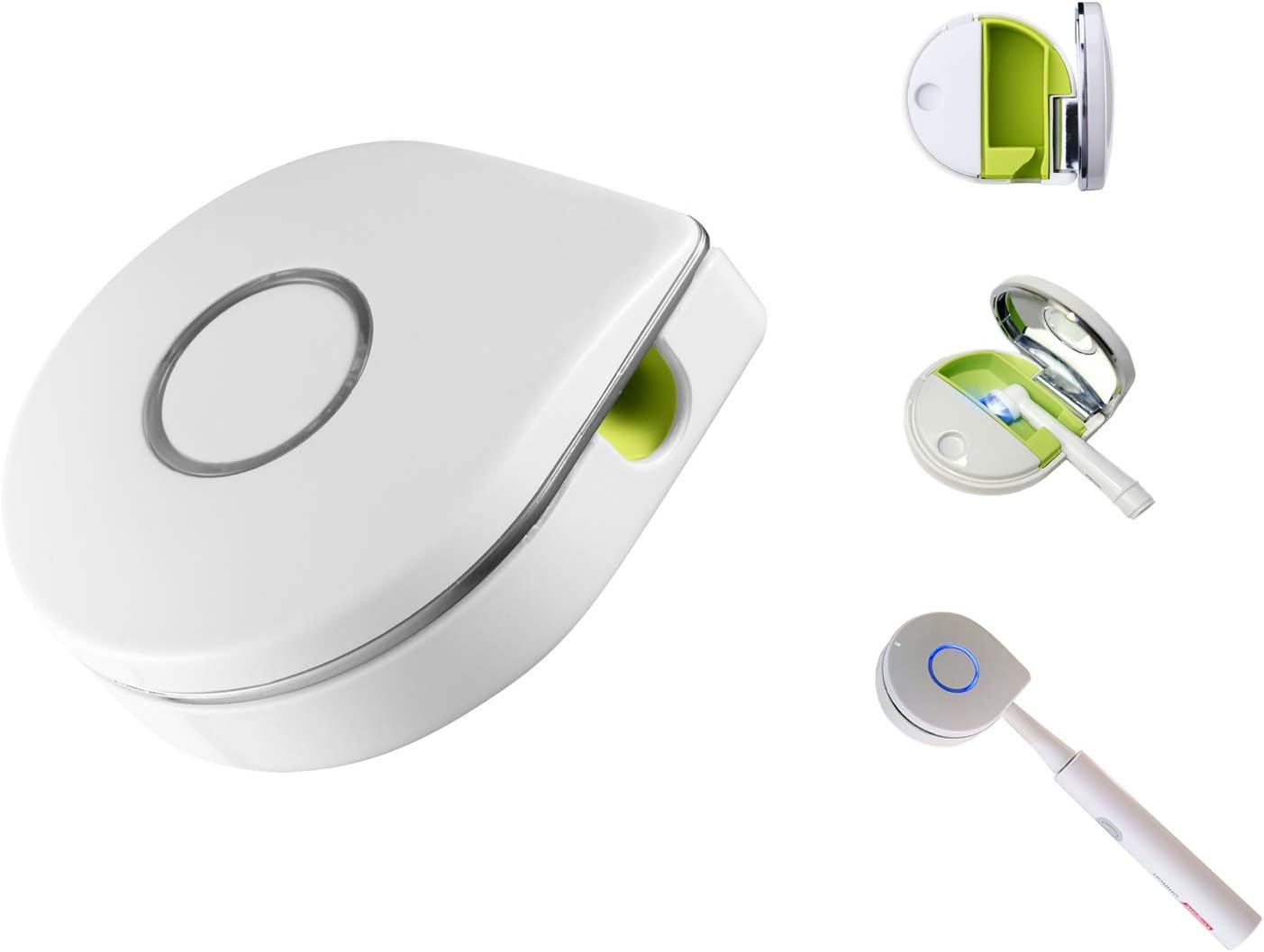 UV Toothbrush Sanitizer Case Travel Toothbrush Sterilizer Organizer Case Toothbrush Cleaner Holder (White)