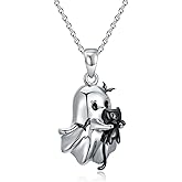 Halloween Necklace for Women Tiny Talisman Spooky Ghost Necklace Spooky Ghost Necklace Ghost Tassel Necklace Ghost Black Cat Bat Pendant Necklace Halloween Jewelry Gift for Best Friend