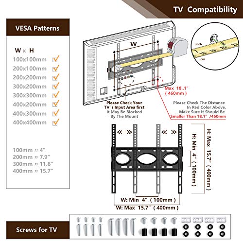 TAVR Universal Table Top TV Stand Base with Swivel Mount Bracket and 6