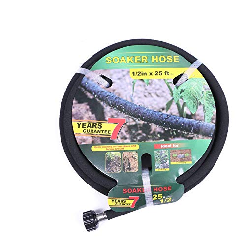 Taisia Soaker Hose 25 ft with 1/2'' Diameter Non Toxic No Leaking Lead Free Saves 70% Water Perfect Delivery of Water Great for Garden Flower Bed