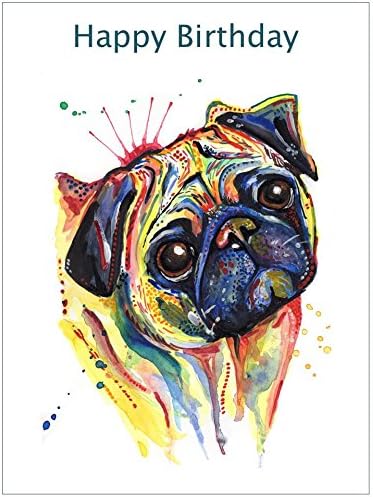 Carte D Anniversaire Carlin Cadeau Chien Texte Personnalise Amazon Fr Fournitures De Bureau