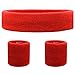 Favofit Sweatband Set [3 Pack] - including Headband and Wristbands for Women Men and Kids- Perfect for Running Cycling Tennis Football Basketball and All Sports