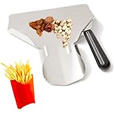 MIZORLIE Stainless Steel Popcorn Scoop,Easy Fill Tool for Bags & Boxes, Great Utility Serving Scooper for Snacks, Desserts, Ice,French Fry Scoop