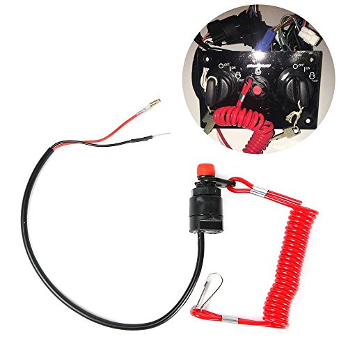 Royitay Universal Boat Outboard Engine Motor Kill Stop Switch and Safety Tether Lanyard Outboard Motors ATV Boat Bike