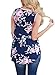 Sidefeel Women Floral Print Sleeveless Babydoll Tank Top With Lace Trim XX-Large Navy