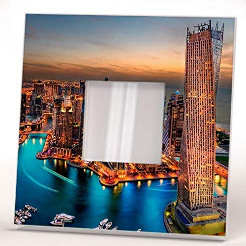 View Dubai Wall Framed Mirror Printed Decor Travel United