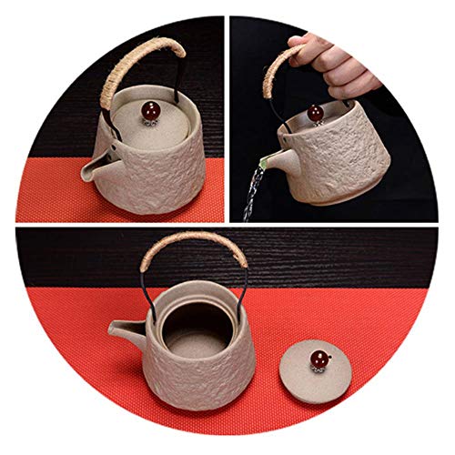 LINFA Retro Steinzeug große Teekanne Oolong Teekanne Kung Fu Teeset Keramikbalken Topf Steinmuster Samowar, Multi – Bild 5