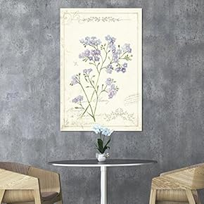 Canvas Wall Art - Vintage Style Purple Flowers - Giclee Print Gallery Wrap Modern Home Art Ready to Hang - 12x18 inches