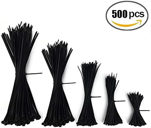 Zip Ties, Cable Zip Ties 500 Pieces 4 6 8 10 12 Inches Nylon Tie for Mainly Organization Wires Home wrap