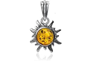 Ian and Valeri Co. Amber Sterling Silver Small Sun Pendant Charm