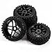 SkyQ 4pcs RC 1/8 Scale Off Road Car Buggy RC Tires Tyre and Wheels for Redcat HSP HPI Black