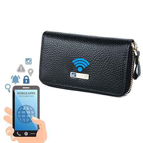 Modoker smart tracking wallet, anti lost men cowhide le…