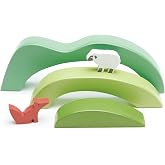 Tender Leaf Toys - Green Hills View - Wooden Stacking, Building Toy Stacker, Blocks - Open-Ended Toy Set with Green Hills View for Inspires Creative and Imaginative Roleplay - Age 3+
