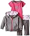 Yoga Sprout Hoodie, Bodysuit, and Pants Set, Pink Medallion, 3-6 Months