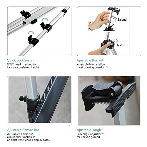 Puyujin Artist Easel Stand Aluminum Field Table Top Floor Art Easels Adjustable Height(Ship from US)