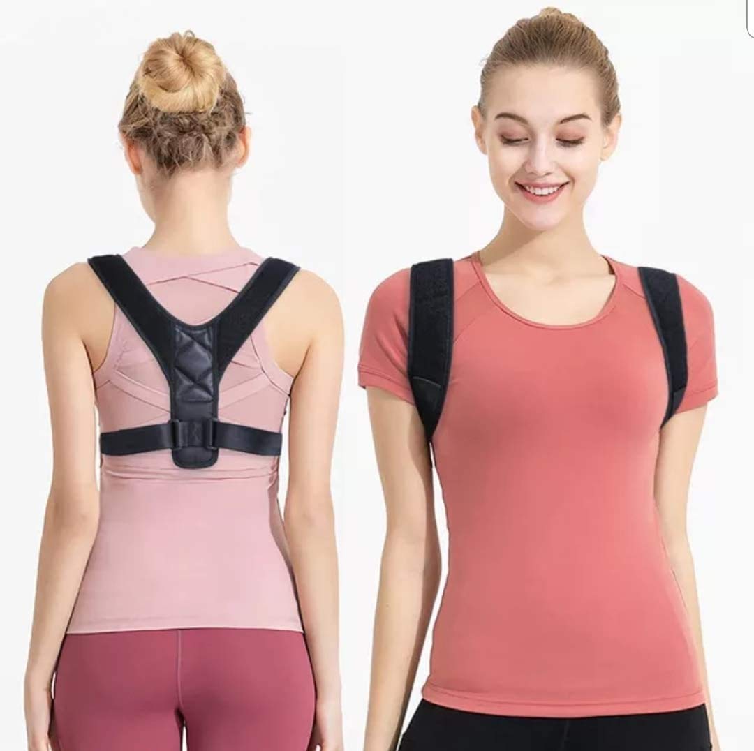 Spinegear posture corrector for women men Adjustable Back brace for Upper Back, Shoulder strap and back Support pain relief Size L (24-48inch)
