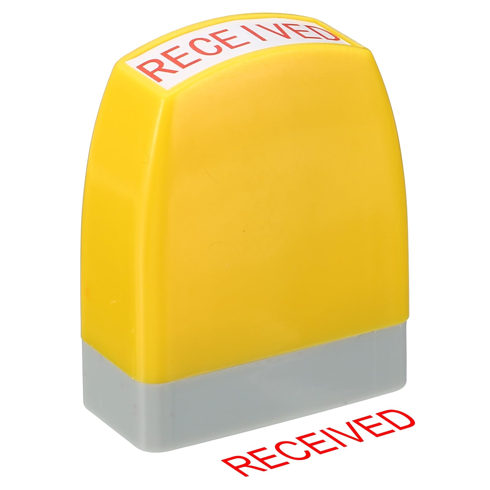 PATIKIL Received Notice Stamp Self Inking, Red Ink Office Stamps Pre Inked Message Stamp Refillable Business Stamp, Yellow