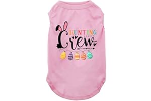 SUEOSU Happy Easter Shirts for Dog Funny Print Vest for Small Medium Large Dogs Funny Dogs Tank Top Lightweight Pets T-Shirt Costumes for Easter Day (X-Small, ea pink01)