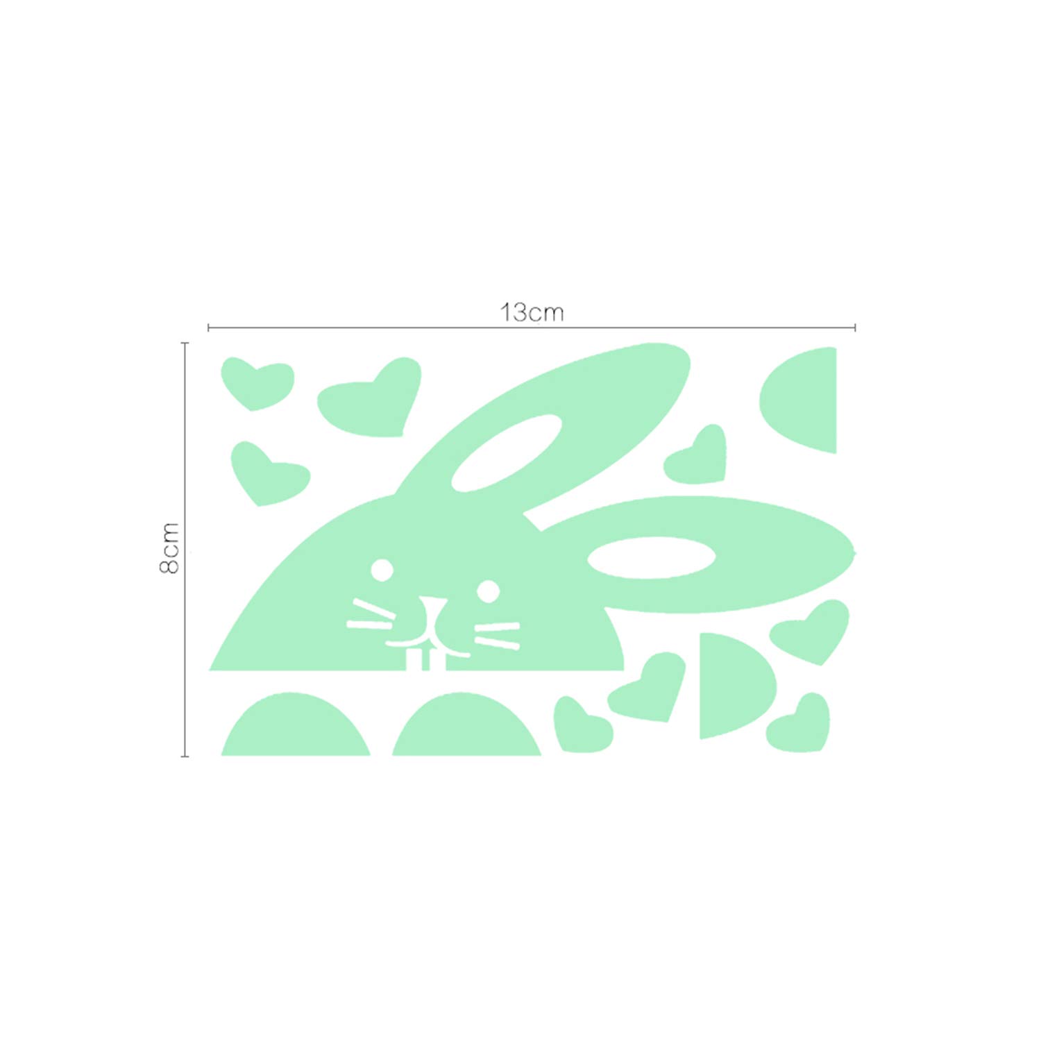 Wall Stickers Glow in The Dark. Decorative Vinyl Plug or Switch to CAT Hearts. Fluorescent Animal Stickers. Bright Sheets