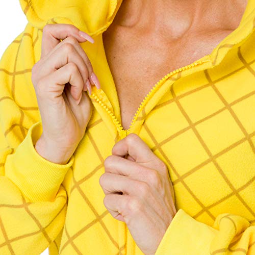 Silver Lilly Slim Fit Pineapple Costume - Adult One Piece Cosplay Novelty Pajamas (Yellow, Large)
