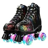 Women\'s Roller Skates Light Up Wheels, Leather