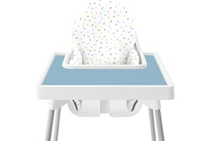 Kalovin High Chair Placemat for IKEA Antilop Baby High Chair, Silicone Placemats, High Chair Tray Finger Foods Placemat for Babies, Toddlers (Powder Blue)