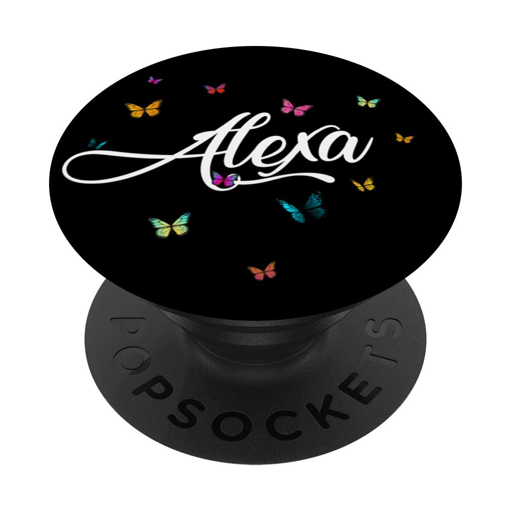 ALEXA - Adorable girl name with colorful Butterlies PopSockets Swappable PopGrip