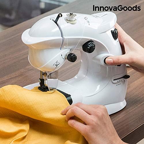 InnovaGoods Compact Sewing Machine, 6 V, 1000 mA, Vinyl and ABS, White, 23 x 26 x 12 cm