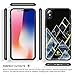 Luxury iPhone X Case, FLOVEME Hybrid Fashion Agate Marble Stone Pattern Anti-Scratch Slim Fit Soft TPU Back Protective Air Cushion Gel Rubber Bumper Shockproof Non Slip Print Cover, Black