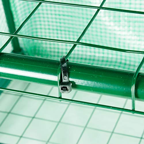 BeGrit 2 Tier Mini Greenhouse with Shelves & Cover Portable Compact Garden Growhouse Sturdy Steel Frame Flower Shelter with Reinforced PE Cover & Tie Wraps (H93cm x W49cm x L72cm)