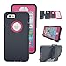 iphone 6s Plus Case, Kecko Shockproof High Impact Tough Rubber Rugged Hybrid Defender Series Case Cover Skin w/ Built-in Screen Protector & Belt Clips for iphone 6 Plus/6S Plus - Black Rose
