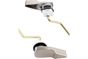 ANJOES Universal Metal Side Mount Toilet Handle - Toilet Flusher Lever Replacement Compatible with American Standard/Mansifield, with Flapper Chain, Brushed Nickel
