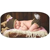 Vedory Newborn Infant Photography Props Costume Crochet Knit Deer Hat Pant for Boy Girl Photo Shoot Props Outfits