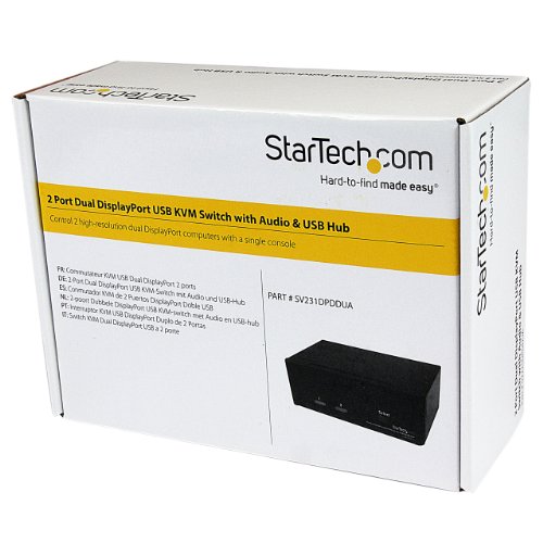 StarTech.com  2 Port Dual DisplayPort USB KVM Switch with Audio & USB 2.0 Hub