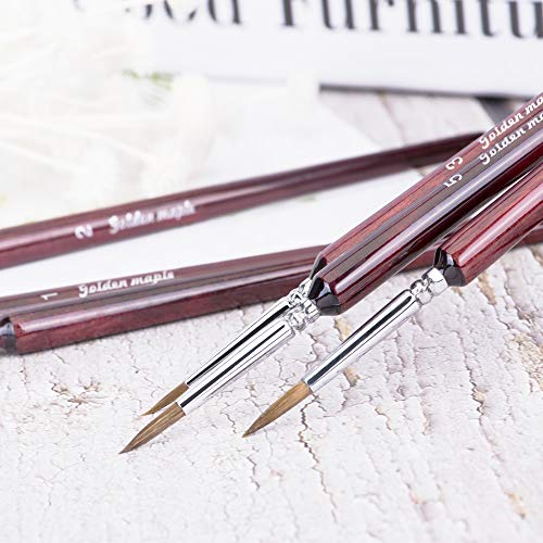 6Pcs Weasel Finest Detail Paint Brush 6pcs/Set, Miniature Art Brushes Fine Liner Round for Watercolor Oil Acrylic, Craft Models Rock Painting & Paint by Number