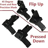 AR15 AR 15 Front and Rear flip up 45 Degree Rapid Transition BUIS Backup Iron Sight by Field Sport