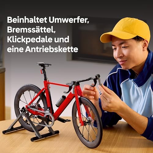 Icons Rennrad - Modellbau für Erwachsene - inkl. Gummireifen, Schaltwerk und Hinterradständer als Schreibtisch Deko - Geschenkidee für Radsportfans - 11380 — Foto 3 von 6