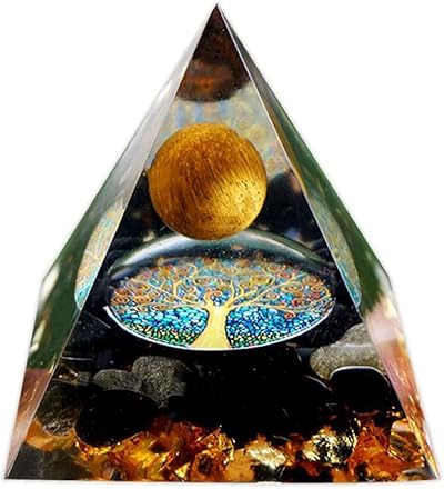 ycyingcheng Pyramid Ogan Crystal Energy Tower Tiger Eye Ball 6CM