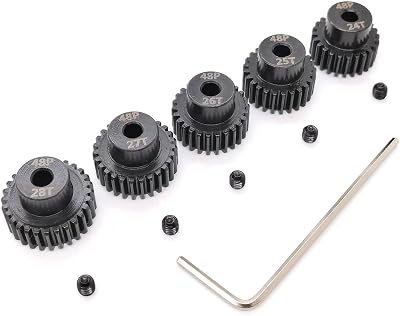 Goochoon 48 Pitch Pinion Gear Set 3.175mm 24T-28T for RC Cars w/ Hex Key
