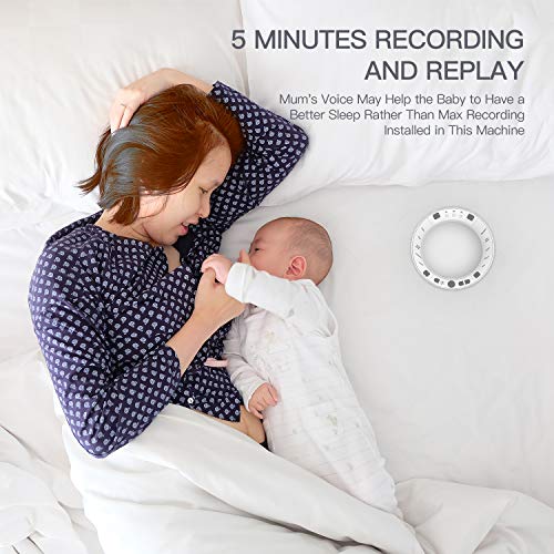 White Noise Sound Machine for Sleeping,Wandwoo DIY Recording Soothing Nature White Noise Machine for Baby,2 Light Lamp Switch,Auto-Timer for Traveling,Office Privacy