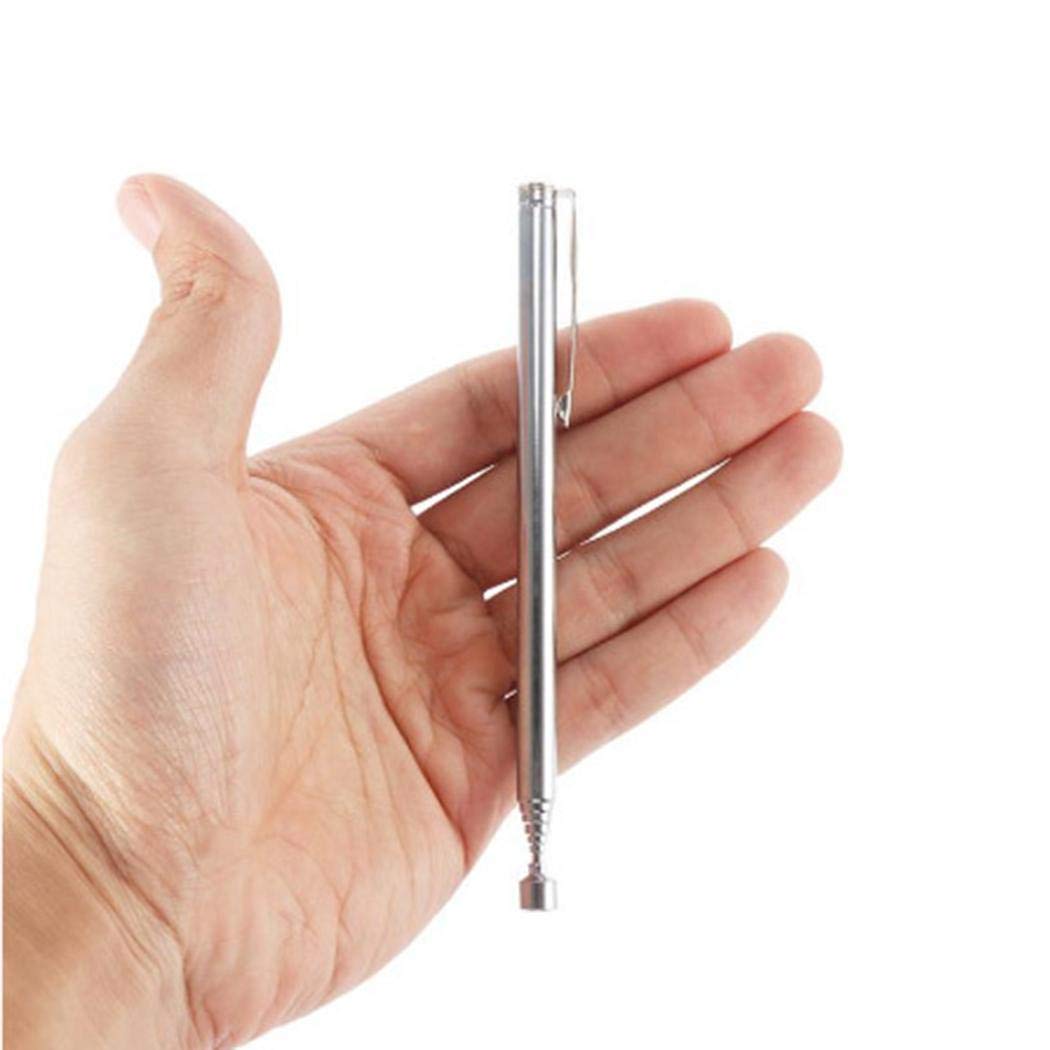 Pinsparkle Stainless Steel Retractable Magnetic Pickup Pen Shape Hanging Picker Trash Pickers