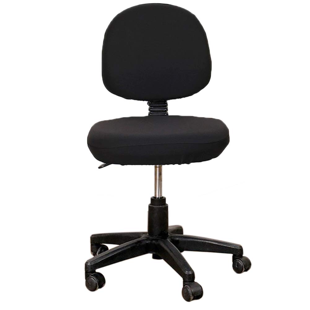 Sahgsa Office Chair Cover, Universal, 2 Pieces, Black, Polyester, Modern Style, Armless, Swivel, Office, Dining