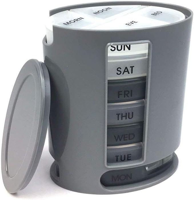 SHOPPY MARKET Pill Organizer 7 Portable Tray Pill Box with 4