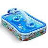 Hamdol Inflatable Swimming Pool with Sprinkler, Kiddie Pool 99″ X 72″ X 22″ Family Full-Sized Inflatable Pool, Blow Up Lounge Pools Above Ground Pool for Kids, Adult, Age 3+, Outdoor, Garden, Party