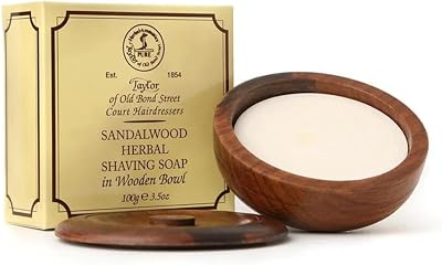 Taylor of Old Bond Street Sandalwood Herbal Shaving Soap 100g in Wooden Bowl