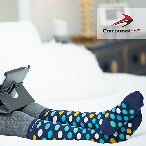 image for CompressionZ Fun Compression Socks for Women & Men - Improves Circulat