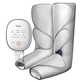Tespo Leg Massager with Heat Air Compression Wrap Massage Foot and Calf for Circulation with Handheld Controller 3 Intensities 6 Modes, Helpful for RLS and Edema