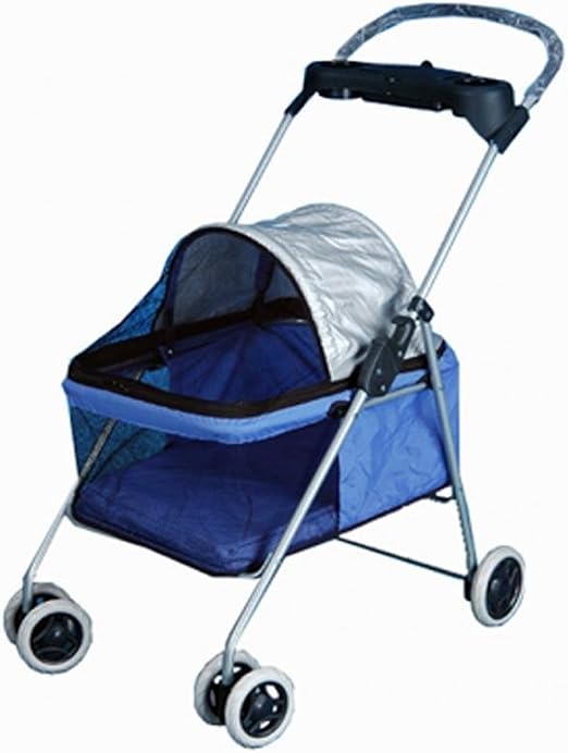 amazon-posh-pet-stroller-blue-dogs-cats-with-cup-holder-handle