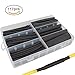 117pcs 3:1 Dual Wall Adhesive Heat Shrink Tubing Kit, 6 Sizes (Diameter): 1/2, 3/8, 1/4, 3/16, 1/8, 3/32 inch, Premium Cable Sleeve Tube Assortment with Storage Case for DIY by MILAPEAK (Black)