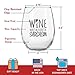 Wine Makes Me Fluent in Sarcasm Funny Stemless Wine Glass - 15 oz - Gift Ideas for Her, Women, Mom, Friends